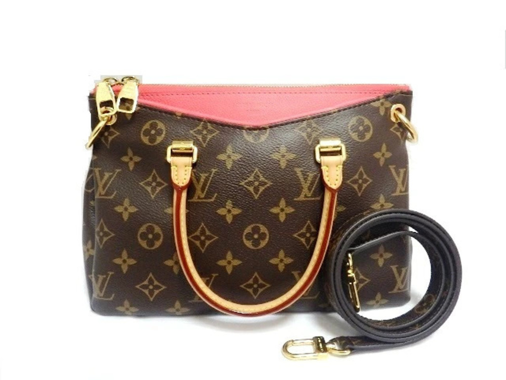 LOUIS VUITTON Pallas 2way Shoulder Bag Monogram Rose Pink Rich